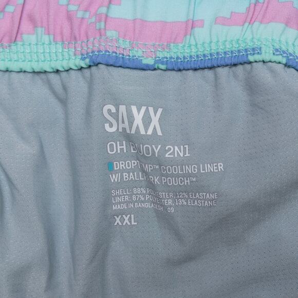 SAXX Men Oh Buoy 2N1 Swim Trunks Geo Gradiant Size XXL (New/Defect) - Picture 5 of 5